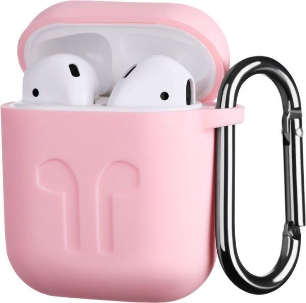 Чохол для навушників 2E для Apple AirPods Pure Color Silicone Imprint (1.5mm) pink (2E-AIR-PODS-IBSI-1.5-LPK) 