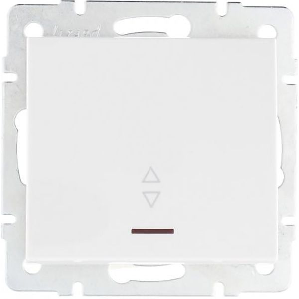 Выключатель проходной одноклавишный Lezard Rain с подсветкой 250В белый 703-0288-114