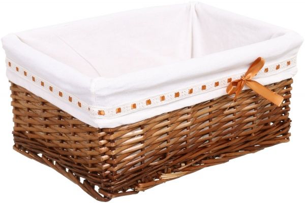 Корзина плетеная с текстилем Tony Bridge Basket 42x30x17 см HQ13-10AB-3 