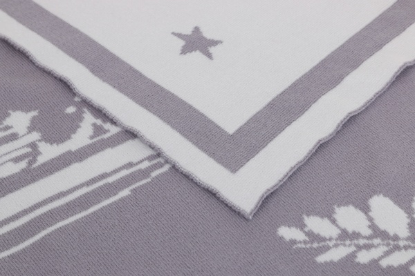 Плед Banian Корона 90x100 см белый с серым 