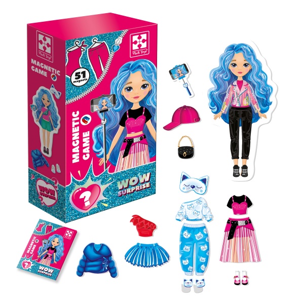 Игра настольная Vladi Toys Магнитная одевашка WOW Surprise Bloger VT3210-12