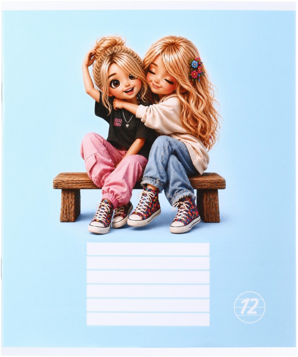 Зошит шкільний Girlfriends_26 12 аркушів у лінію Nota Bene — фото 1
