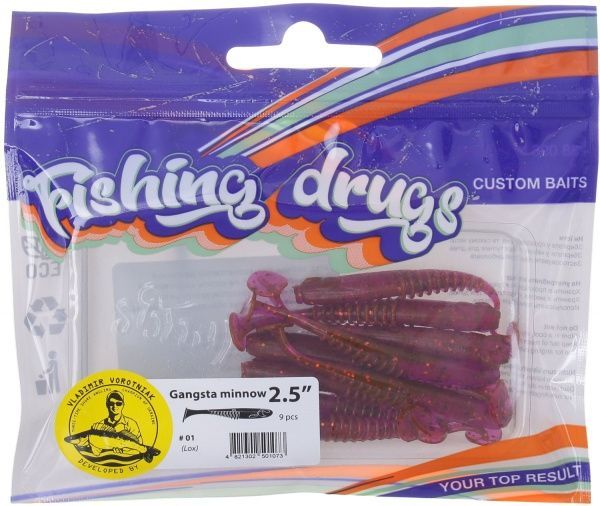 Приманки для ловлі риби Гангста Мінов 64 мм 9 шт. Lox