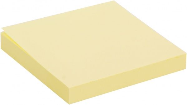 Бумага для заметок с липким слоем 75х75 мм 100 шт. желтая Global Notes