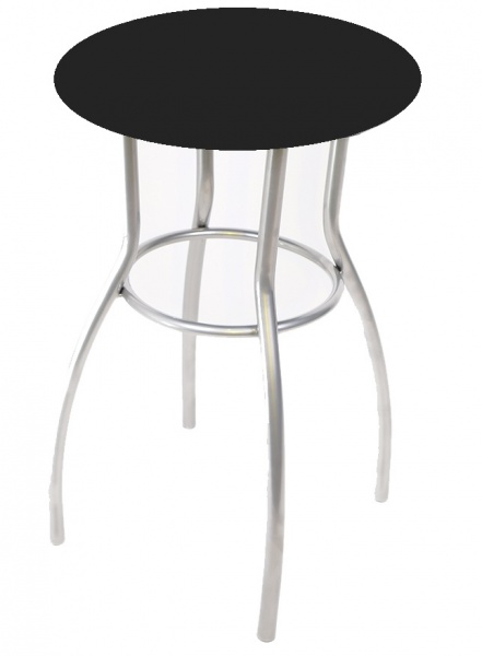 Табурет Імпульс Гамма чорний / хром 