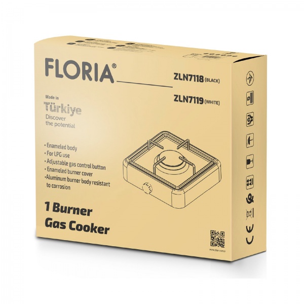 Плита газовая настольная Floria ZLN7119 1 конфорка 