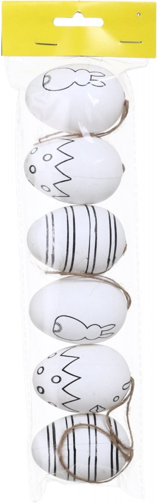 Декорация пасхальная яйцо-подвеска в наборе 6 шт. для окрашивания 9х4х28 см