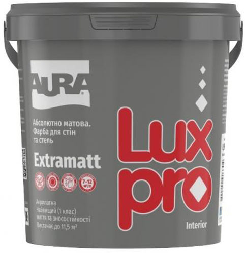 Фарба інтер'єрна акрилатна Aura® Luxpro Extramatt TR глибокий мат база під тонування 0,95л 1,13кг
