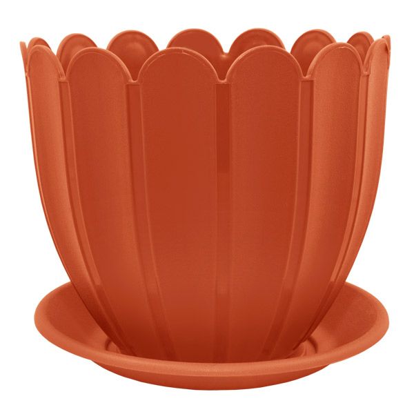 Горщик пластиковий Алеана Марго круглий 10,6л теракот (112073) 