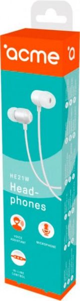 Навушники Acme HE-21W Earphones With Mic white 