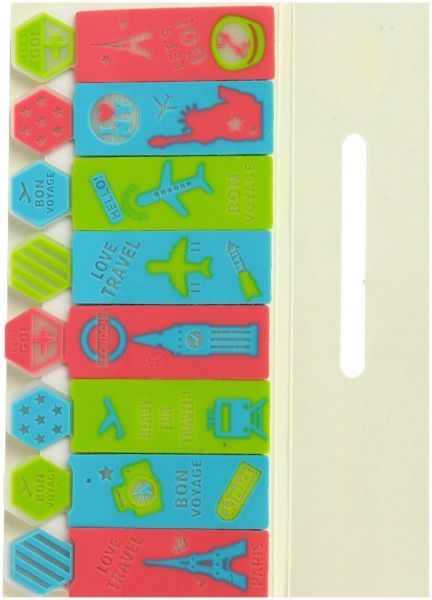 Блоки паперові самоклейкі Bon Voyage 12х45 мм 8 шт. по 15 арк. Deli