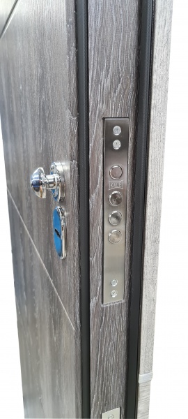 Двері вхідні Булат House-3 дуб графіт / дуб шале графіт 2050x850 мм праві