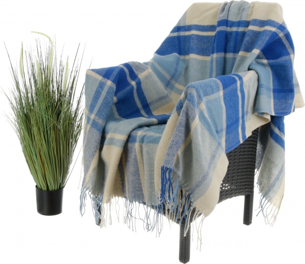 Плед дизайн 21/8 140x200 см синій із білим Ярослав 