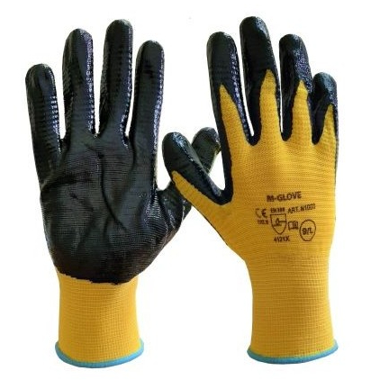 Рукавицы M-Glove желтые с покрытием нитрил XL (10) N1003YW-10