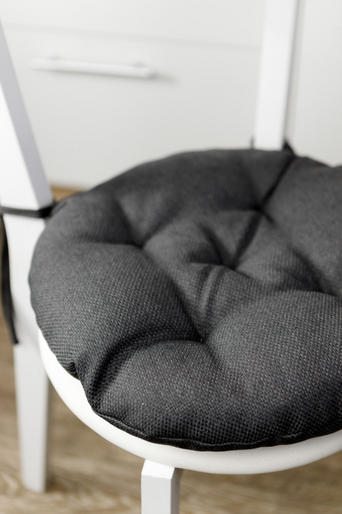 Подушка на стілець Dх40 см LEON графіт Прованс