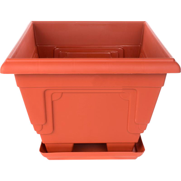 Горшок пластиковый Алеана Петуния квадратный 13л терракот (113014) 