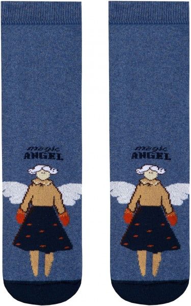 Носки детские Conte-Kids ВЕСЕЛЫЕ НОЖКИ (махровые, противоскольжения) рис. 291 17С-45СП р.16 джинс с рисунком 