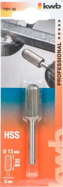 Фреза циліндрична KWB по металу HSS 13 x 32 хв. 6 мм.