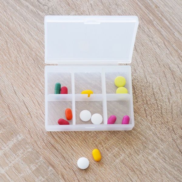 Органайзер для таблеток MVM PC-07 T на 6 відділень (таблетниця) 20x65x85 мм