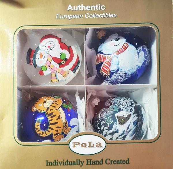 Набор елочных шаров цветной Персонаж d80 мм 4 шт./уп. 