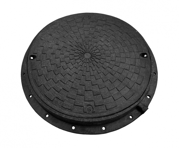 Люк канализационный POLYMERGRAD 760 мм A15 с замком черный