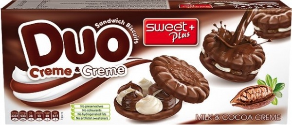 Печенье Duo Sweet Plus с молочным кремом 24 шт. 150 г 