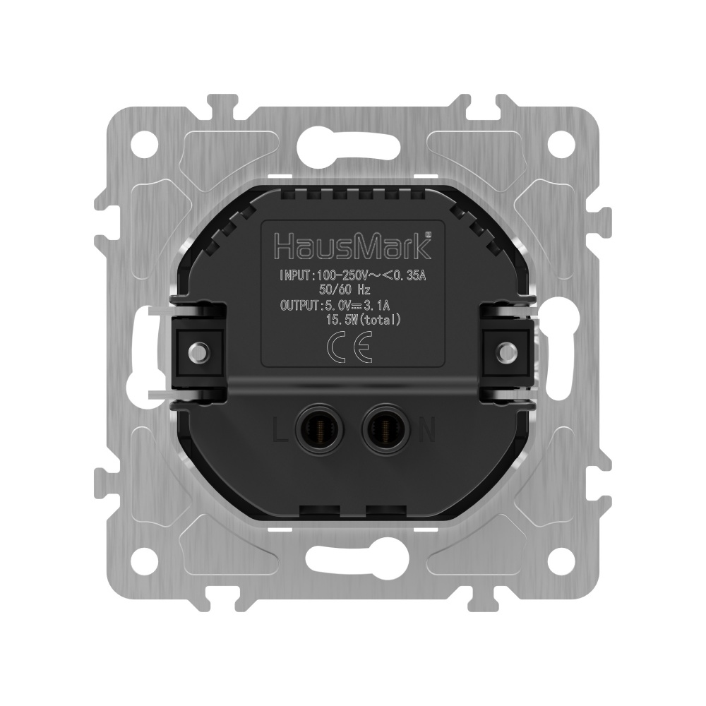 Механізм розетки USB 2 HausMark Alta чорний