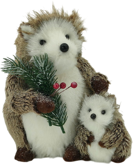 Декорація новорічна Сім'я їжачків пухнастиків (1241190) 22 см