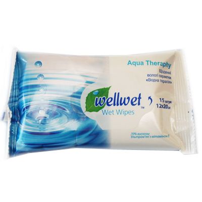 Салфетки влажные Wellwet Водная терапия 15 шт
