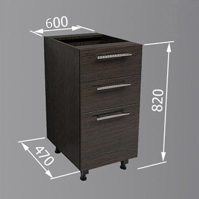 Тумба нижня Betta 3 60x82x47 см венге