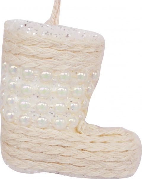 Елочная игрушка сапожок Мамина любовь SDK1826W 9 см 