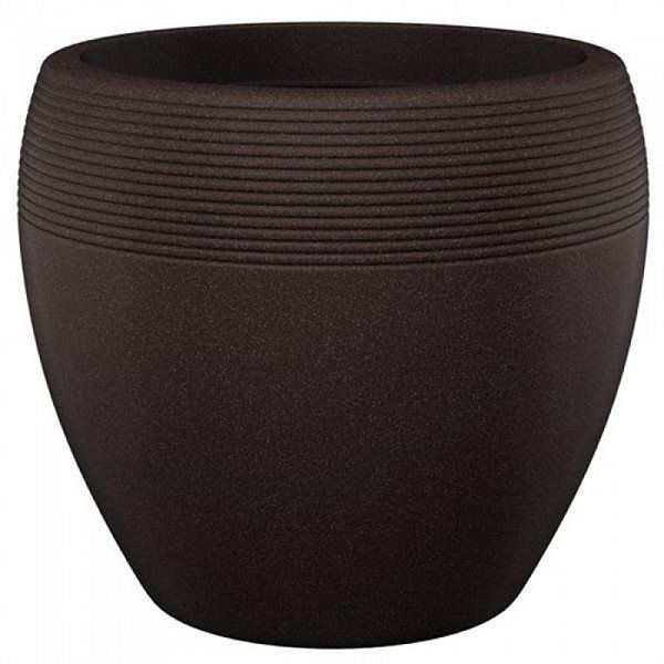 Кашпо пластиковое Scheurich Lineo 30 круглый 11 л коричневый 