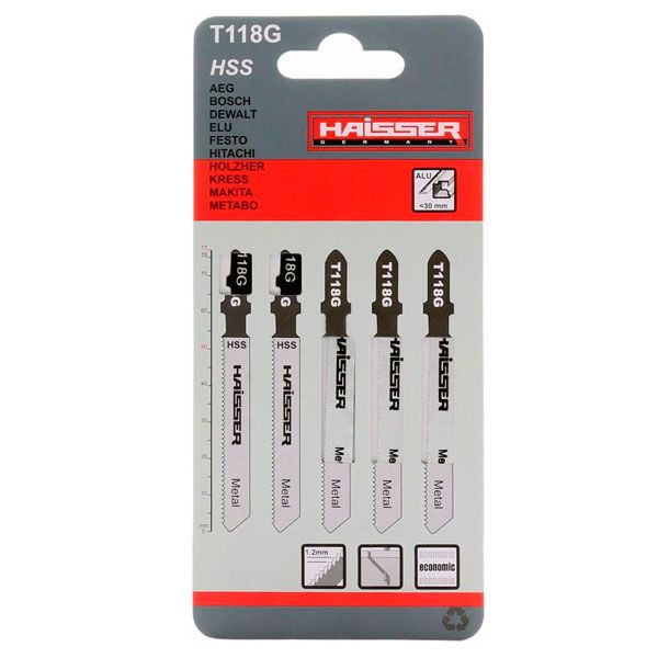 Набір полотен для лобзика Haisser T118G 5 шт.