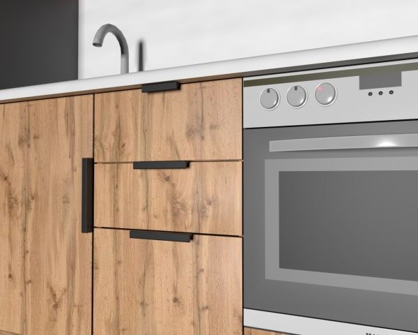 Меблева ручка профільна DC DV-002A/32 L-52 32 мм чорний матовий