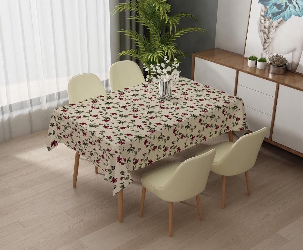 Клеенка на стол UP! (Underprice) с подкладкой 1,37м бежевый с рисунком PW195-R1143-2-2