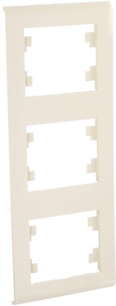 Рамка трехместная Makel Manolya вертикальная слоновая кость