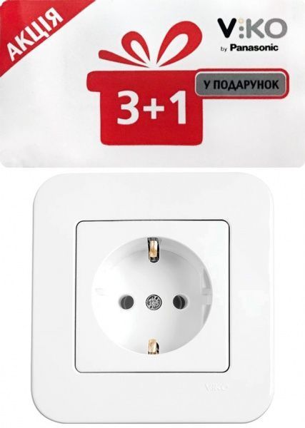 Розетка с заземлением Viko Rollina без шторок без крышки белый