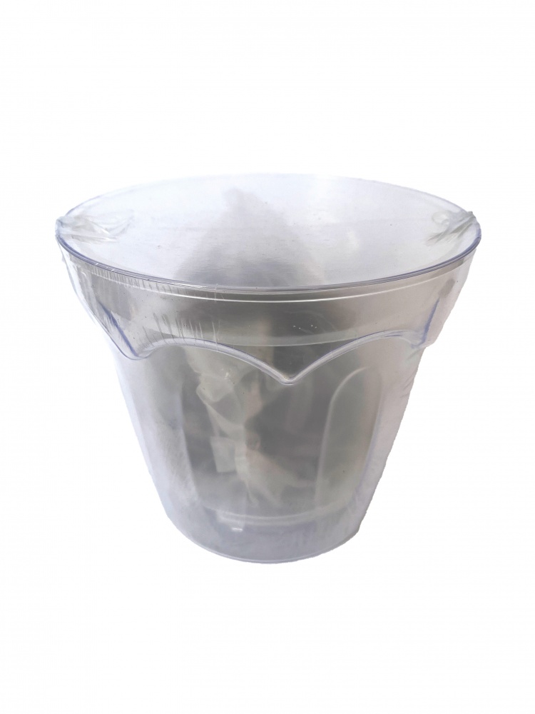 Кашпо для орхидей пластик КОЛИЗЕЙ с орхидейным субстратом D184 круглый прозрачный 0,5 л