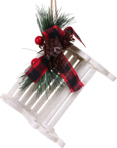 Елочная игрушка Скамейка 11x10 см E09023 