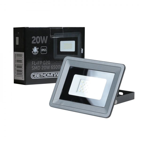 Прожектор Светкомплект LED FL-FP 020 SMD 6000 К 20 Вт IP65 серый 