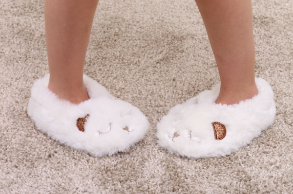 Тапочки детские для девочки Maxwin KIDS Зверюшки Котик р.26-28 молочный 