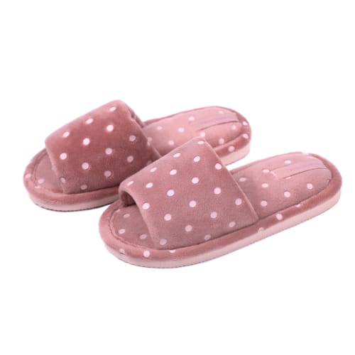 Тапочки для девочек Twins HS-VL велюровые в горошек р.34/35 розовый 7196 