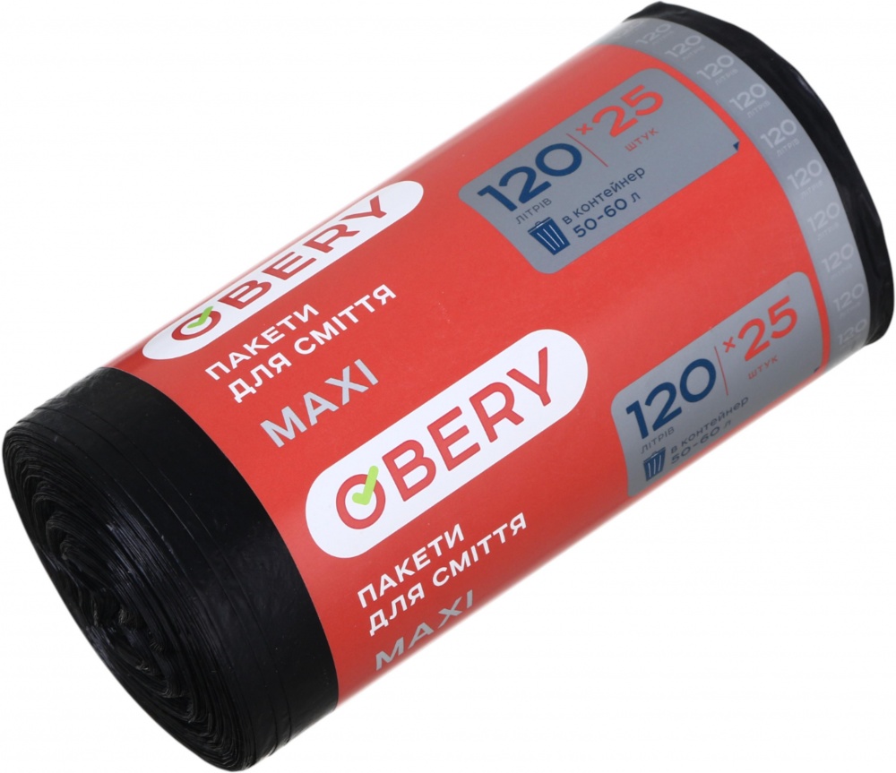 Мешки для бытового мусора OBERY 120 л 25 шт.