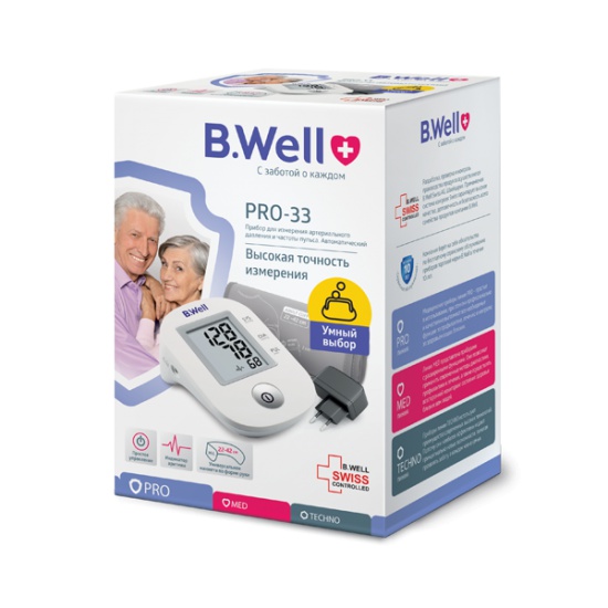 Тонометр B.Well автоматичний (манжета M-L з адаптером) PRO-33 M-L