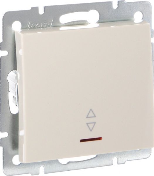 Переключатель проходной одноклавишный Lezard Rain с подсветкой 220В крем 703-0388-114