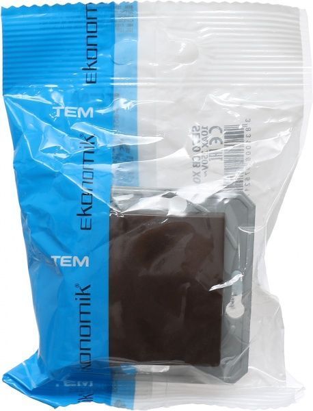 Перемикач перехресний одноклавішний TEM Ekonomik без підсвітки 10 А 250В шоколадний SE70CBXO-U