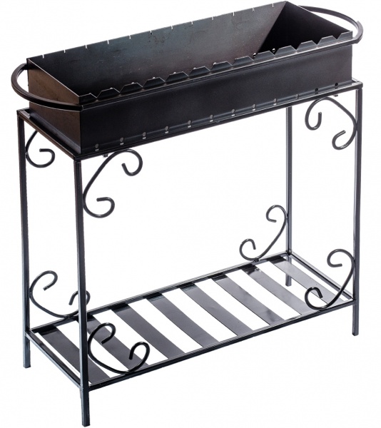 Мангал Metalzavod M12-3D на 12 шампуров 3 мм на дровнице