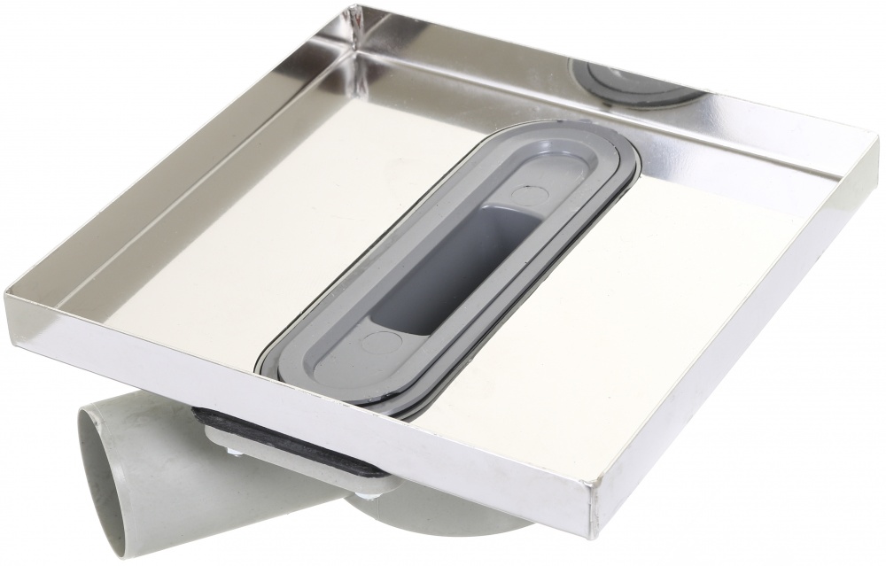 Трап горизонтальный Water House Трап квадратный Water HOUSE 20х20cм, горизонтальный выход на 50мм 360, корпус из нержавеющей стали