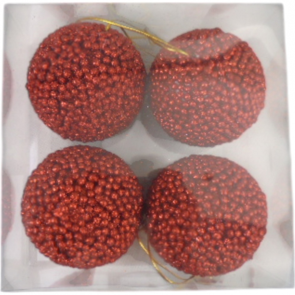 Набор игрушек шарики d 7 см (4шт.) красный