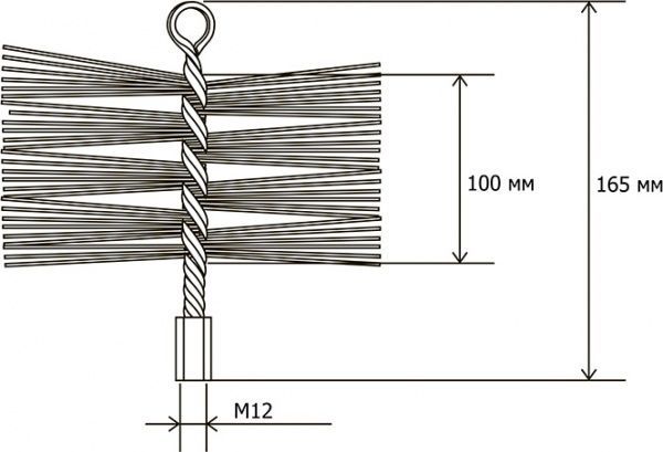 Щетка Savent металлическая для чистки дымохода 300 мм 